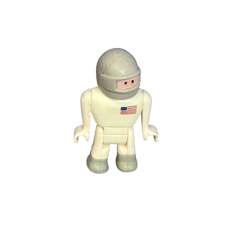 Vintage 1980s Tyco Super Block Astronaut Figure American Flag minifig Mini